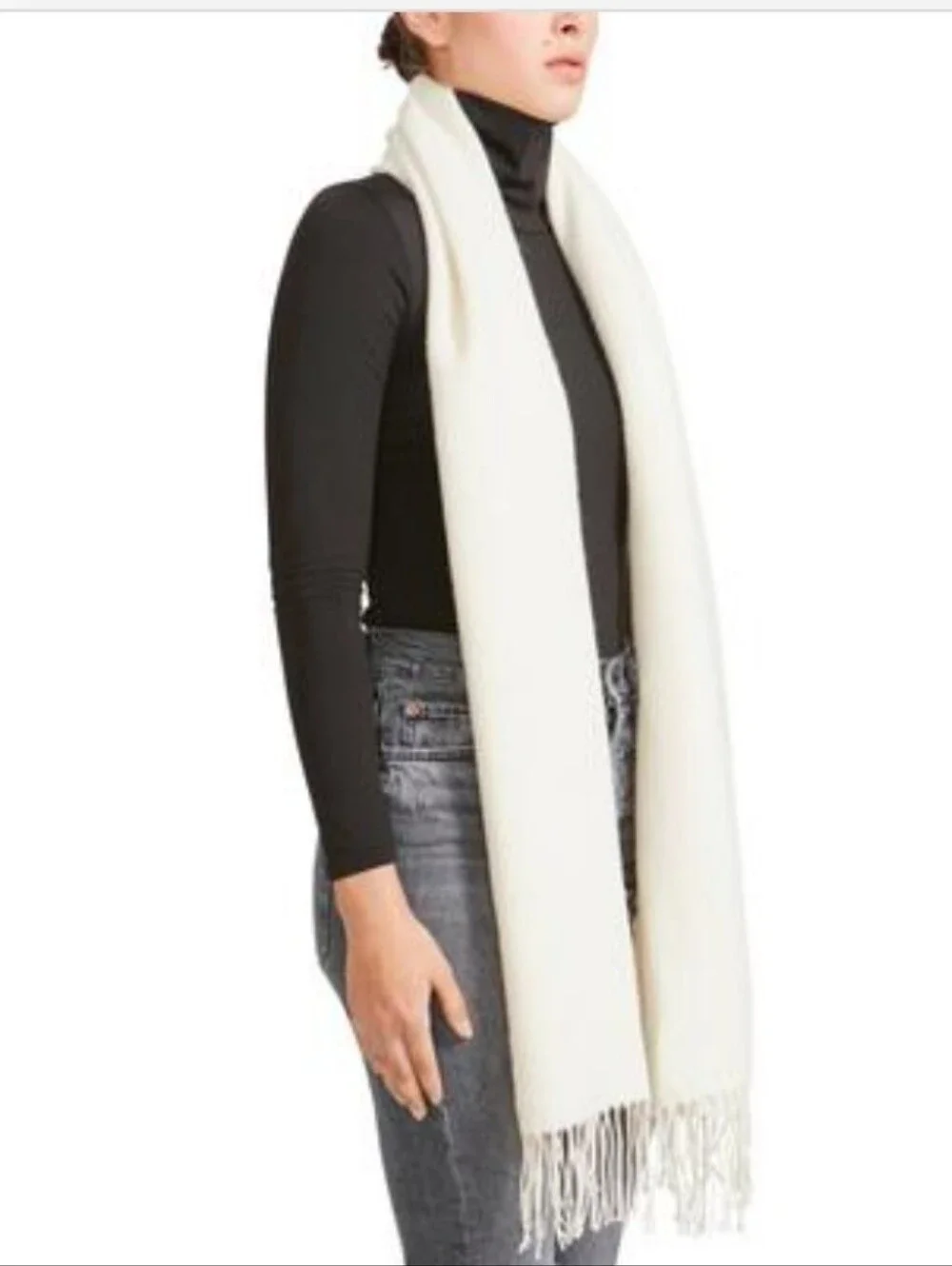 Steve MADDEN Cream Fringe Knit Scarf - Women's Accessory NWT